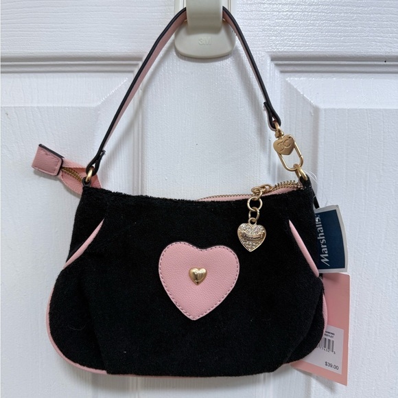 NWT Juicy Couture Liquorice/Pink 💕Diamond 💎 Lovers Club Wristlet - Picture 2 of 6